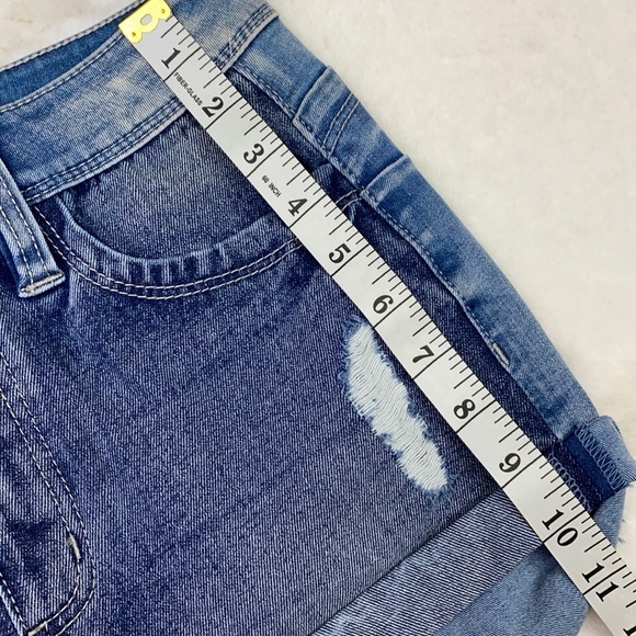 Jean distressed blue stretch shorts - Picture 4 of 14